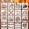 16 Pcs Fall Pumpkin Templates - Reusable Maple Leaf Stencils for Wood